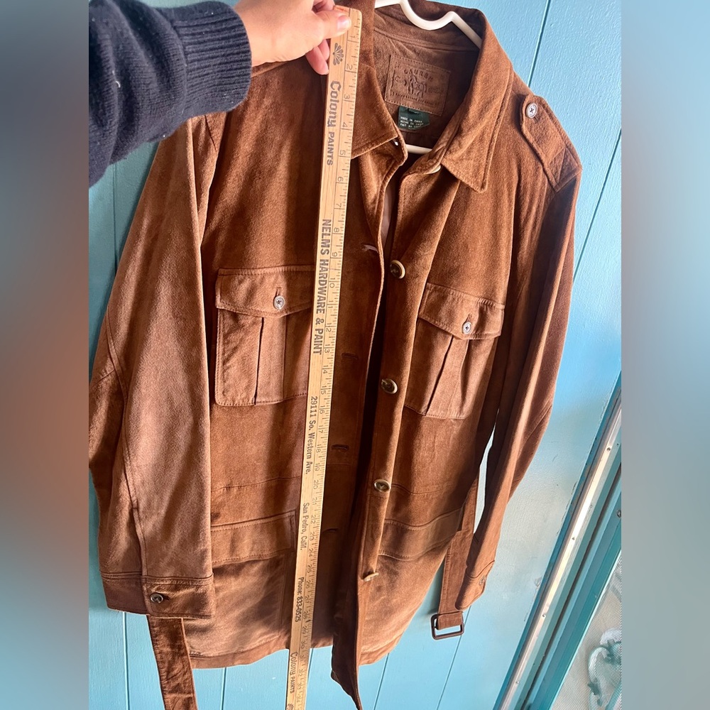 Ralph Lauren Rust Suede Belted Utility Jacket - Picture 2 of 15